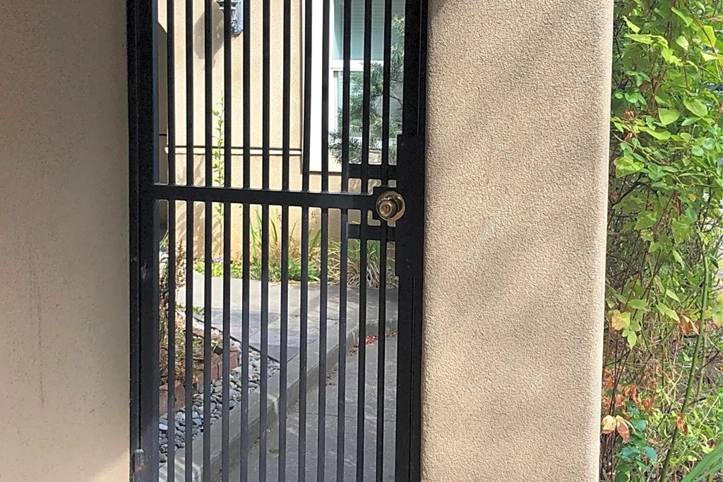 a gated door entrance
