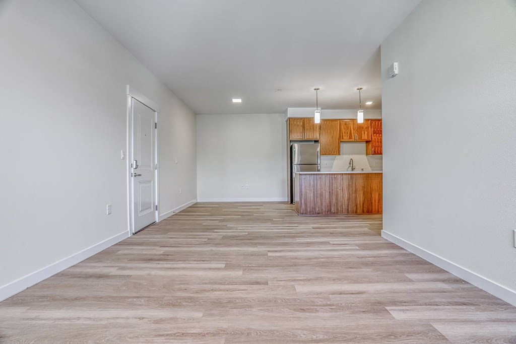 our apartments offer a hallway with wood flooring