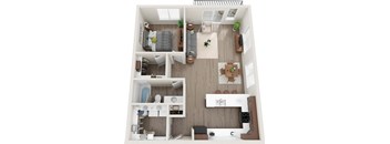 a floor plan of a 1 bedroom apartment at the crossings in indianapolis