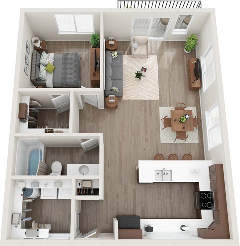 a floor plan of a 1 bedroom apartment at the crossings in indianapolis