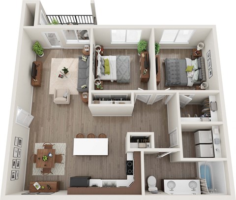 this is a 3d floor plan of a 1 bedroom apartment at the biltmore apartments