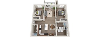 a floor plan of a 3 bedroom apartment