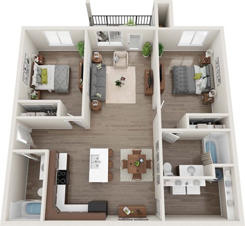 a floor plan of a 3 bedroom apartment