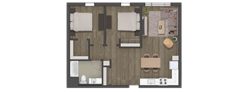 a floor plan of a two bedroom apartment