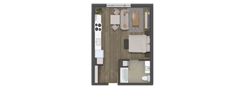 a floor plan of a studio apartment