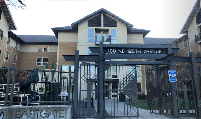 a house with a gate in front of it