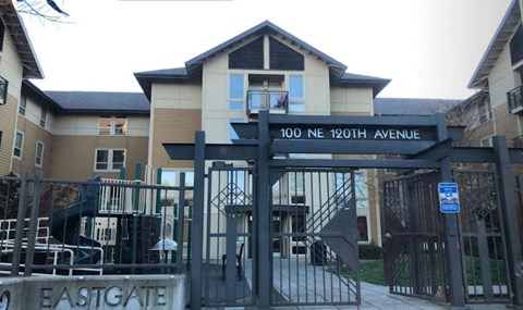 a house with a gate in front of it