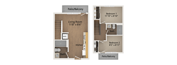 Eliza Floor Plan 2 Story with Straight Carpet Stairs