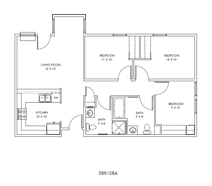 the floor plan of sea & sand apartments