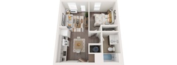 a floor plan of a studio apartment