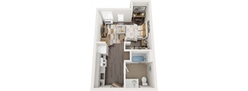 a floor plan of a studio apartment