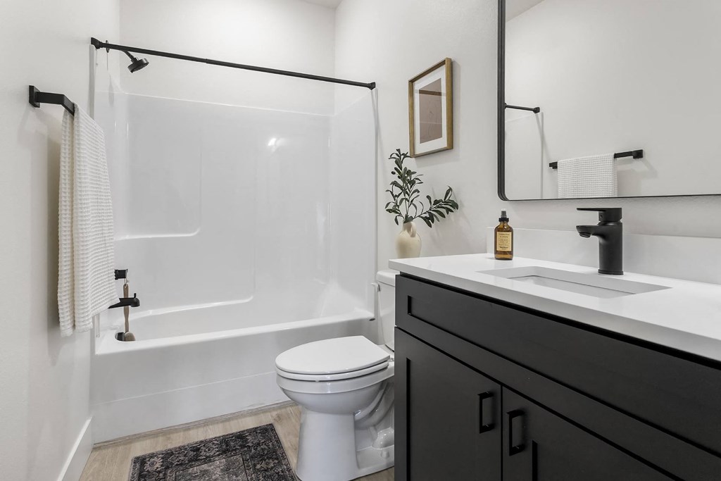 a bathroom with a shower and a sink and a toilet