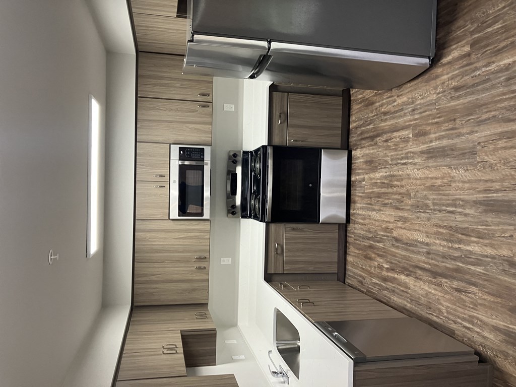 a view of the kitchen from the living room