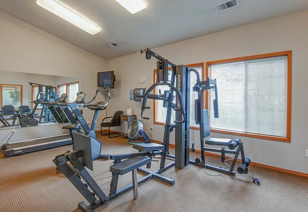 the gym has plenty of equipment for your workouts