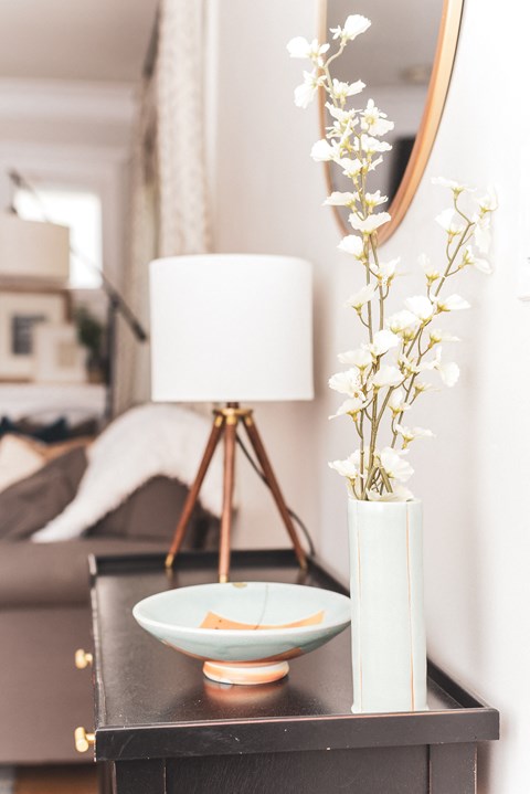 how to decorate a side table in a living room