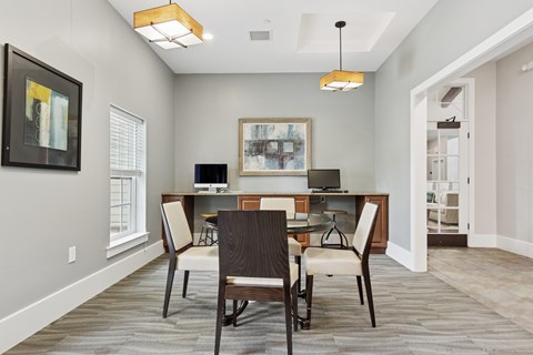Dining room with table and chairs at New Britain, Chalfont, PA