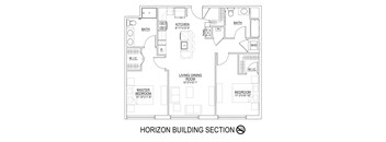 floor plan of the second floor of a town house with roommates