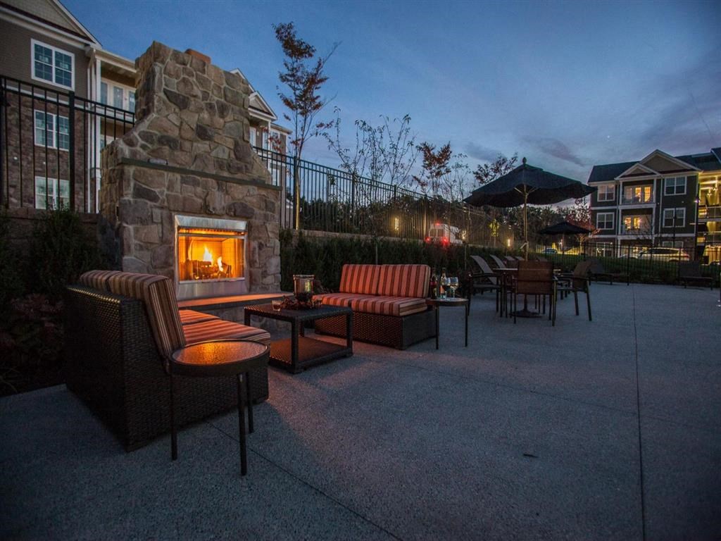 Outdoor courtyard with fire pit at New Britain, Chalfont, PA