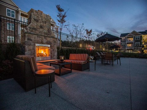 Outdoor courtyard with fire pit at New Britain, Chalfont, PA