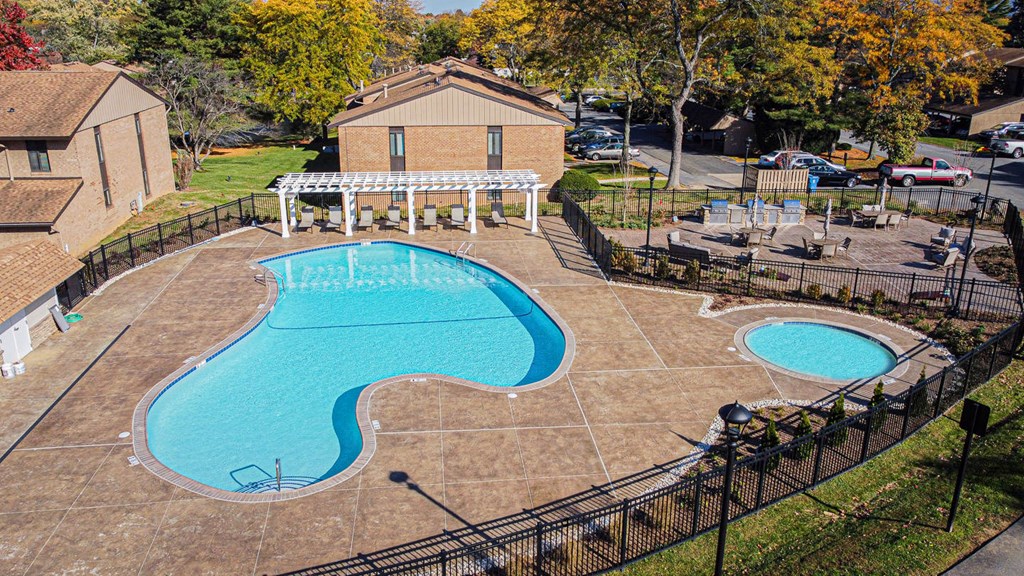 Aerial Pool View at The Lakes, Allentown, PA