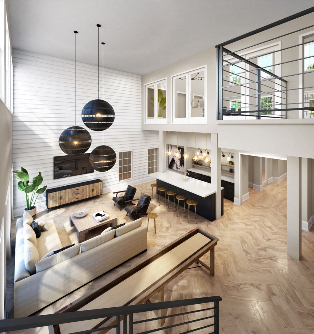 a view of the living room from the balcony  at Harper's Crossing, Langhorne, PA, 19047