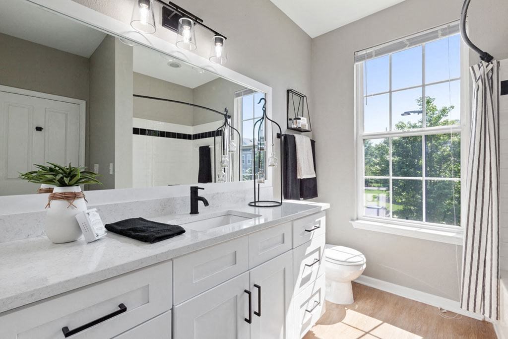 Kitchen With White Cabinetry And Appliances at Harper's Crossing, Langhorne, Pennsylvania