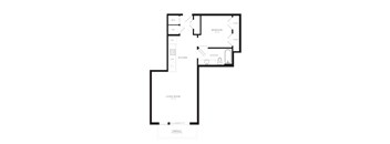 A black and white image of a floor plan for a house.