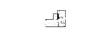A black and white image of a house floor plan.