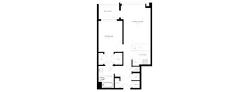 A black and white image of a floor plan for a house.