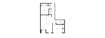 A black and white image of a floor plan for a house.