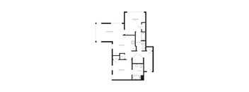 A black and white image of a house floor plan.