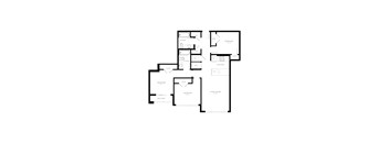 A black and white image of a house floor plan.