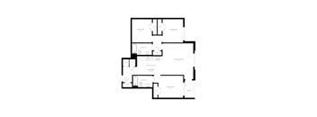 A black and white image of a house floor plan.