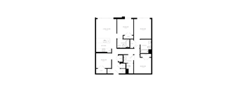 A black and white floor plan of a house with labeled rooms.