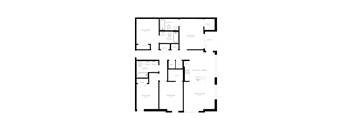 A floor plan of a house with labeled rooms such as Bedroom 1, Bathroom, and Kitchen.