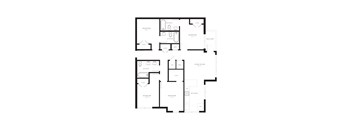 A black and white image of a house floor plan.