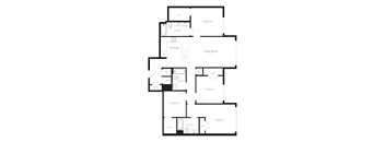A black and white image of a floor plan for a house.
