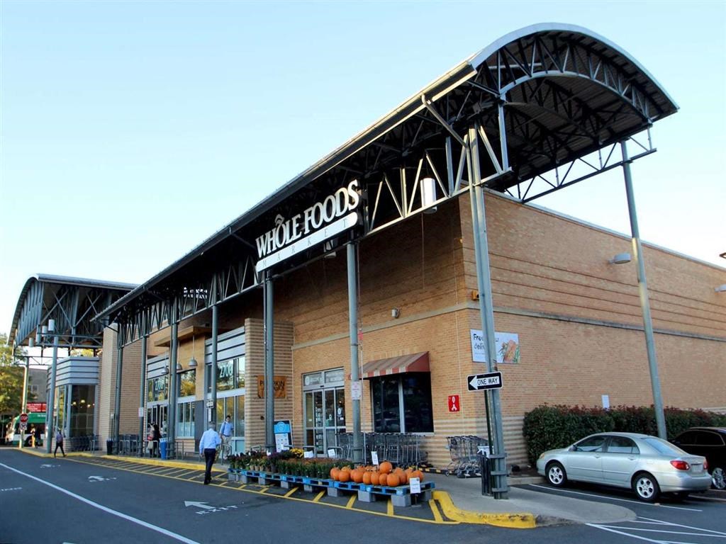 a building with a large sign on the front of it
