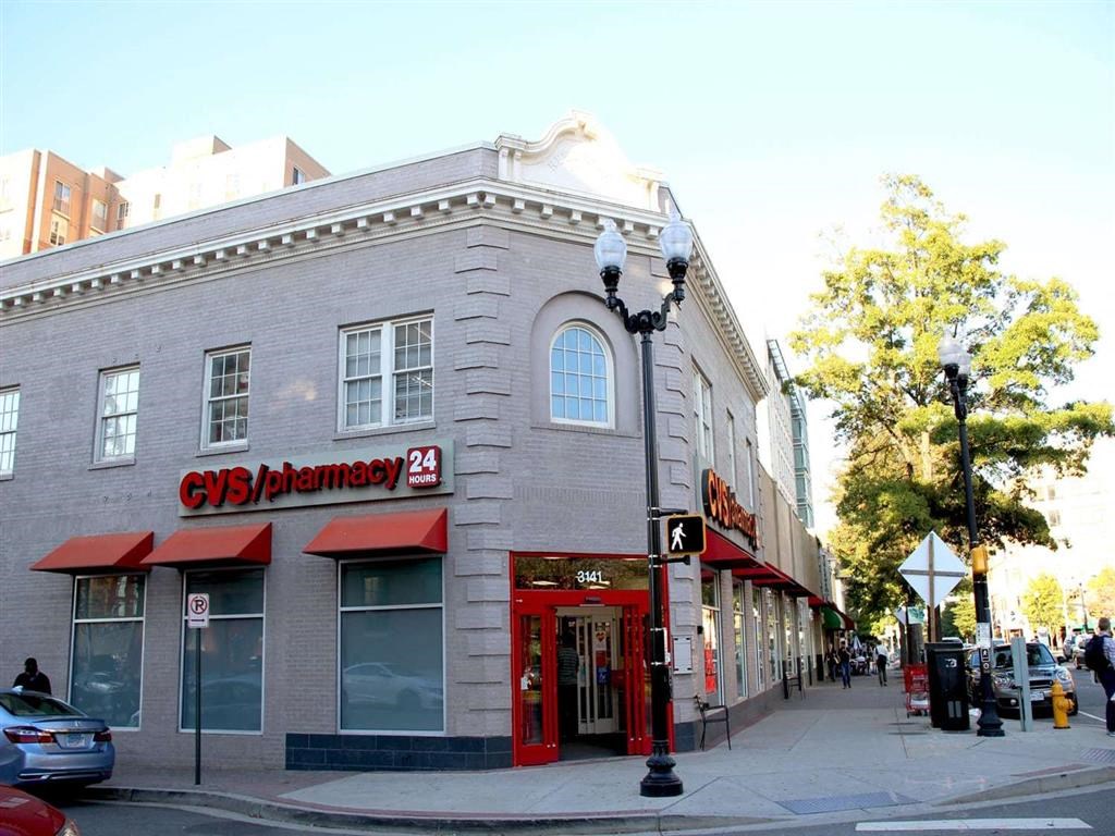a building on the corner of a city street