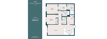 A floor plan for a 2 Bed / G unit at Maple Square.