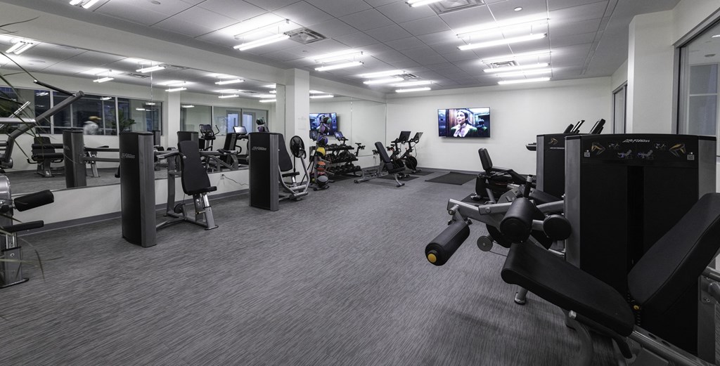 State of the Art, Fully Equipped with Cardio Machines, Weight Racks, and Peloton Cycles, 24-hour Fitness Center