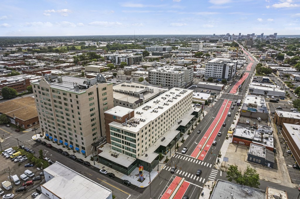 a view of the city from the top of a building at The Icon, Richmond, VA 23230