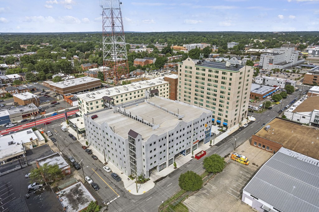 a view from the air of a large white building with a flat roof at The Icon, Richmond, VA 23230