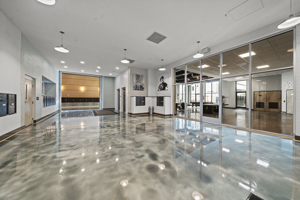 a large room with a shiny reflective floor at The Icon, Richmond, VA 23230