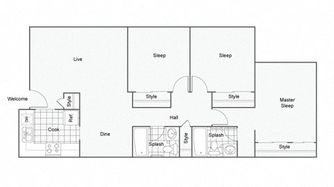 3-bed-2-bath at The Benton Apartment Homes, Hoover
