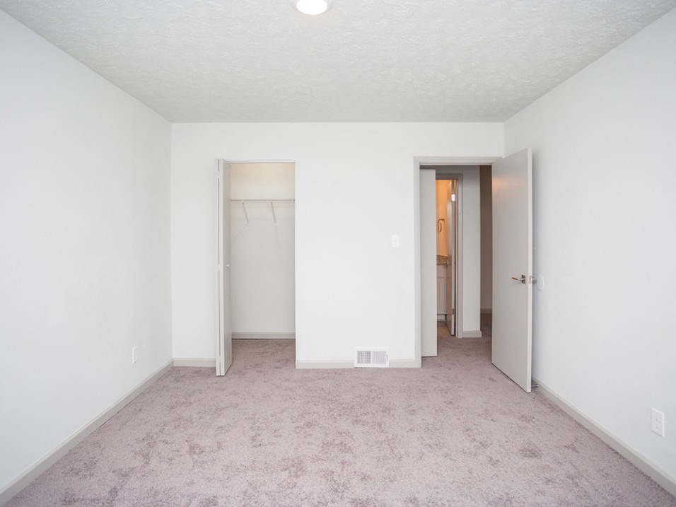 Bedroom with closet and bath at Gardens at Camp Creek, Atlanta, Georgia