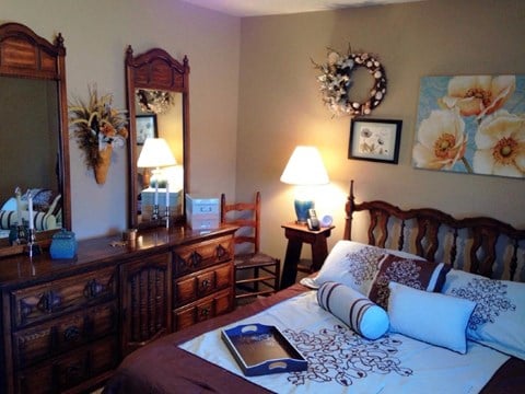 Large Comfortable Bedrooms with wooden Furniture  at Hidden Meadows, Ohio