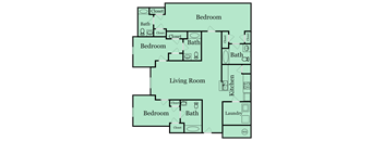 3 bed 4 bath floor plan at Independence Place, Hinesville, GA, 31313