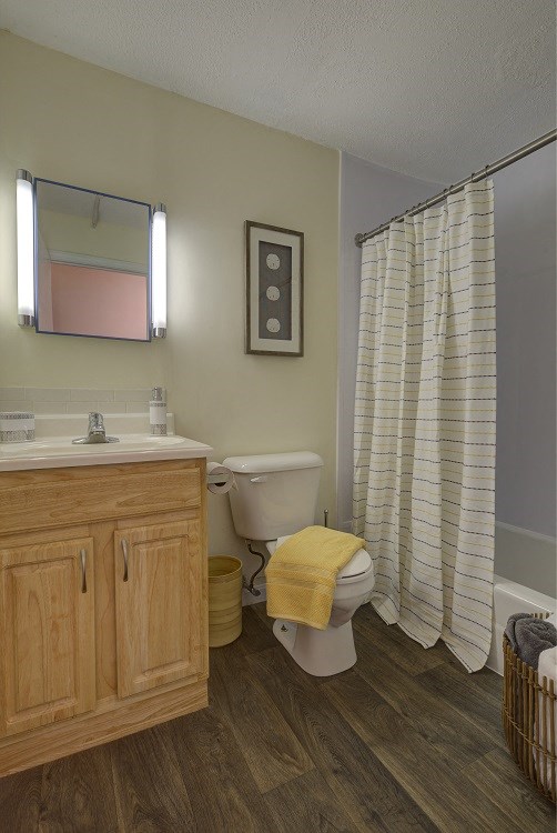 a bathroom with a toilet and a sink and a shower