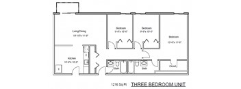 Three Bedrooms, Two Bathrooms